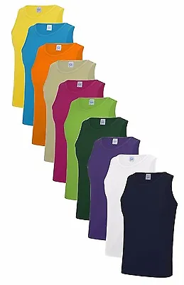 Buy Mens Plain Polyester Breathable Wicking Athletic Sports Tank Top Vest Singlet • 5.55£