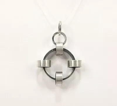 Buy MY ESTATE JEWELRY Very Unique Vintage 925 Solid Sterling Silvr Loop Band Pendant • 16.21£