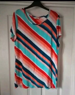 Buy Multi Colour Striped T Shirt Size 16 George • 3£