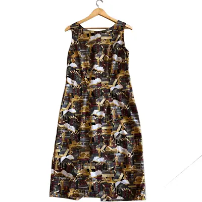 Buy Homemade Law & Justice Novelty Sheath Earth Tones Dress Womens Size 14-16 • 24.02£