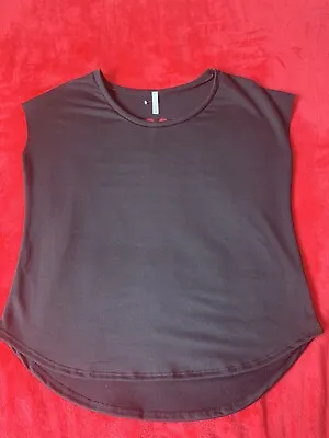 Buy Cezanne Women Black Open Cross On Back T Shirt Size L • 9.99£