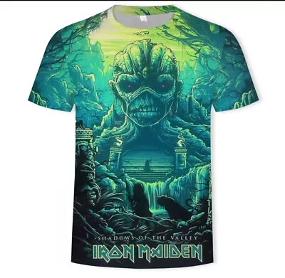 Buy Summer Blys Adults Iron Maiden Ghost Music Band  T-shirt Tops  3D Print NEW • 12.99£