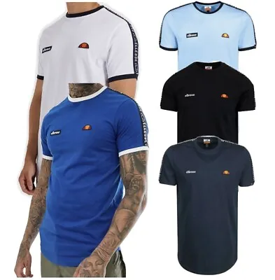 Buy Ellesse Men's Fede Taped T-shirt Sport Cotton Tee Semi-Palla Top New XS - 4XL • 16.19£