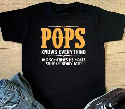 Buy Pops Knows Everything T Shirt Dad Grandad Fathers Day Birthday Christmas Gift • 14.99£