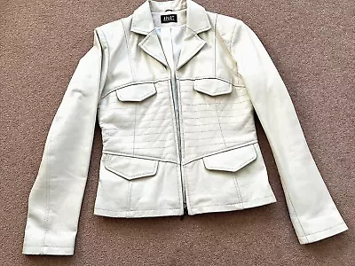 Buy Ladies Real Leather Zip Up Jacket In Cream Pre Owned And Excellent .Little Worn • 10£