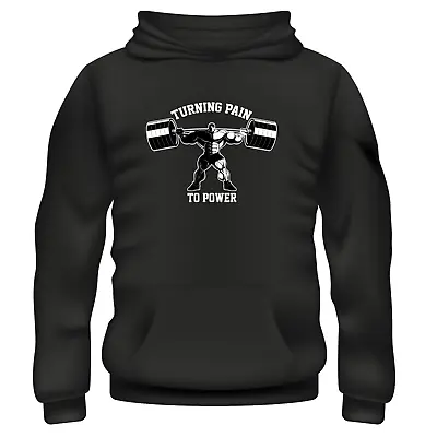 Buy Turning Pain To Power Gym Bodybuilding Workout Training Weights Hoodie • 24.99£