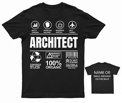 Buy Architect Sarcasm Profession T-Shirt Personalised Gift Customised Name Message • 13.95£