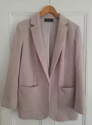 Buy Marks And Spencers Womens Oatmeal Relaxed Fit Blazer Jacket Size 12 • 9.99£