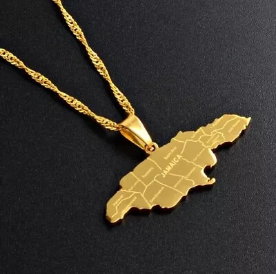 Buy Jamaica Gold Pendant Necklace Chain Elegant Jewellery Gift Present Womens Mens • 6.99£