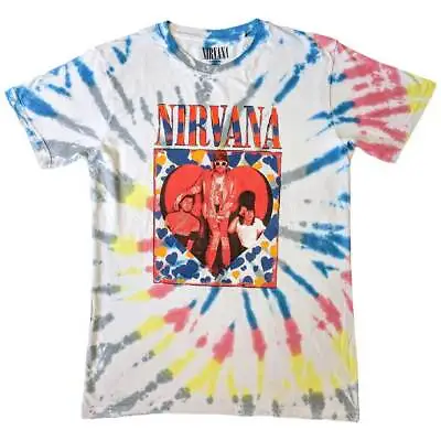 Buy Nirvana T Shirt Heart Band Logo New Official Unisex White Dye Wash • 17.95£