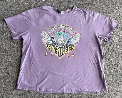 Buy Van Halen T Shirt Rock Band Merch Tee Ladies Size Large Purple • 13.30£