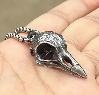 Buy Viking Raven Skull Necklace Odin's Ravens Pendant Viking Jewelry Norse Mythology • 7.89£