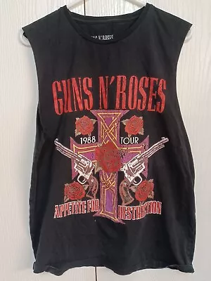 Buy Guns N Roses Appetite For Destruction 1988 Tour Mens Small Sleevless Tshirt • 23.62£