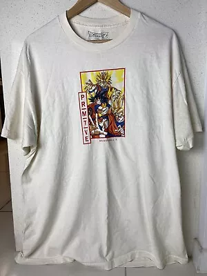 Buy Dragon Ball Z Top Primitive T Shirt Vintage Style White Skateboard Anime Size XL • 37.92£