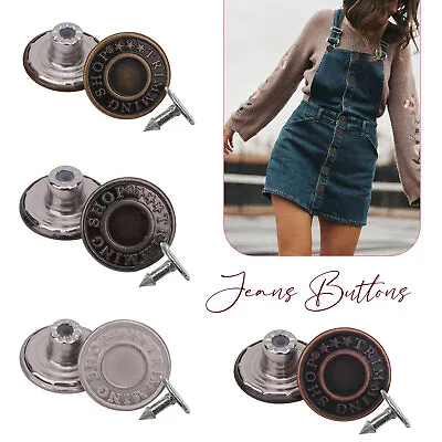Buy 14/17/20/25mm Jeans Buttons Hammer On Denim Replacement For Leather Coats Jacket • 6.95£