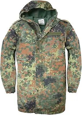 Buy German Parka Original Army Jacket Flecktarn Camo Vintage Coat Defects • 17.99£