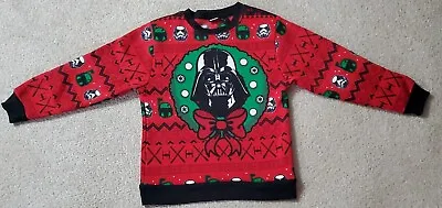 Buy Star Wars Darth Vader Ugly Christmas Sweater Youth Small Red/Green/Black- 16x21 • 21.22£