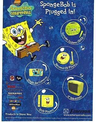 Buy 2004 Nickelodeon Spongebob Squarepants Electronic Merch Vintage Print Ad/Poster • 13.41£