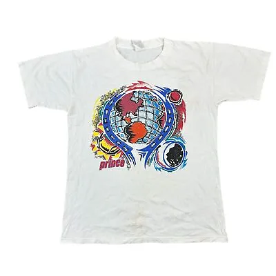 Buy Vintage Single Stitch T-Shirt Prince Tennis Graphic Print 90s White Mens Large • 29.99£