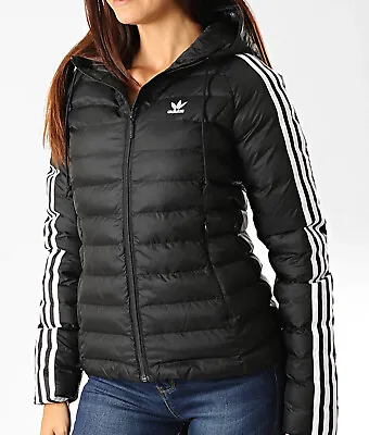 Buy Womens Adidas Originals Hooded Premium Slim Jacket Black Uk 10 Last One New A • 59.99£