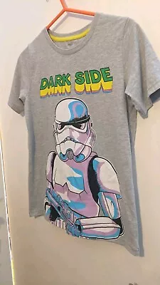 Buy Boys Grey Star Wars Stormtrooper  Dark Side  T-shirt Age 12-13 By M&S • 4.99£