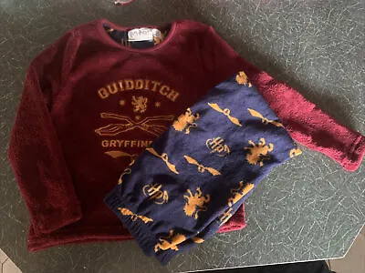 Buy Kids Harry Potter Gryffindor Quidditch Cosy Pyjamas Size 5-6 • 5£