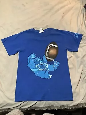 Buy Walt Disney World Stitch Football Graphic T Shirt Small S Blue Crew Neck Mens • 8.99£
