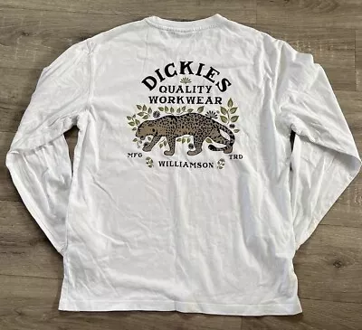Buy Dickies Mens Workwear T-Shirt Long Sleeve White Crew Neck Cotton Size M. (15) • 29.99£