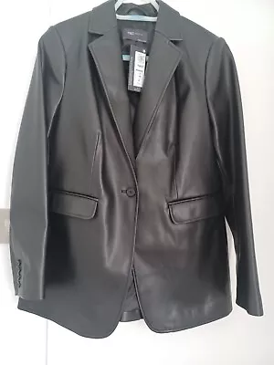 Buy Ladies M&S Collection Faux Leather Jacket Black Size 12 New With Tag, Never Worn • 19.99£