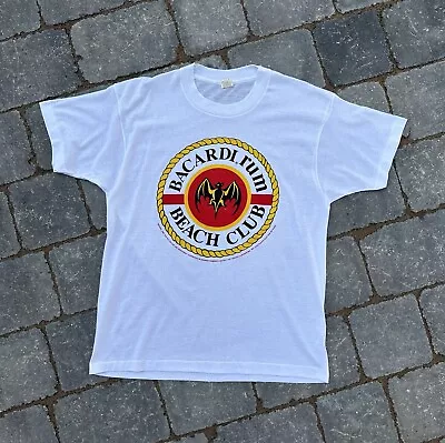 Buy Bacardi Rum 1986 Single Stitch T-shirt Short Sleeve Print Vintage Men’s L • 25£