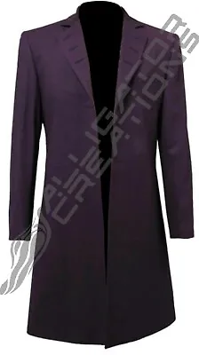 Buy 11th Doctor Who Cosplay Matt Smith Costume Purple Velvet Mens Formal Overcoat • 129.99£