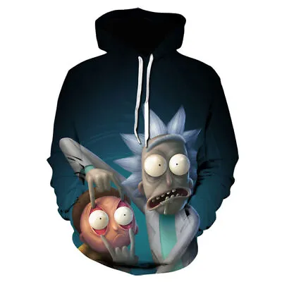 Buy Rick And Morty Hoodie 3D Printed Sweatshirt Hooded Pullover Jacket(  Asia Size ) • 19.52£