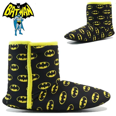 Buy Boys Kids Dc Batman Slippers Novelty Warm Winter Cosy Fleece Bootie Shoes Size • 4.95£