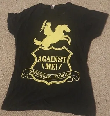 Buy Against Me T Shirt Punk Rock Band Merch Tee Top Ladies Size Small Black • 13.95£