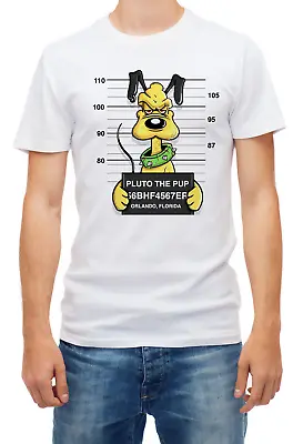 Buy Pluto Dog Mugshot Funny Short Sleeve White Men T Shirt K410 • 9.69£