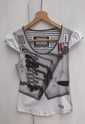 Buy Karen Millen 10 Embellished Sailor Military T Shirt Punk • 29£