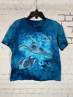 Buy The Mountain Shirt Size Small Boy's Sting Ray Ocean Theme Tee Blue Tie Dye (C21) • 7.10£