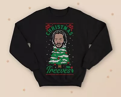 Buy Christmas Treeves Keanu Reeves Funny Jumper Sweater Internet Meme 2019 Unisex • 25.99£