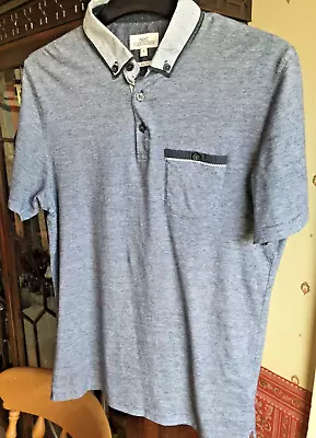 Buy NEXT Men's Mid-Blue Smart T-shirt With Collar - Size Small - Slim-Fit -excellent • 4£