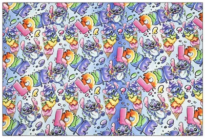Buy (A) Various Disney Stitch & Lilo Angel Fat Quarter 100% Cotton Fabric • 6£