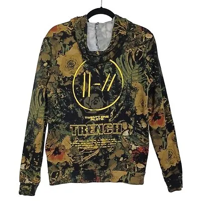 Buy TWENTY ONE PILOTS Trench Green Floral Print Long Sleeve Band Tout Hoodie Small • 28.06£