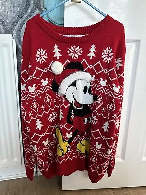 Buy Disney Mickey Mouse Santa Christmas Jumper Women M Medium 10/12 • 5£