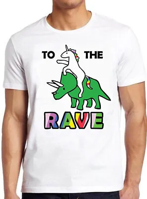 Buy Rave T Shirt Unicorn Riding Triceratops Funny Cool Gift Tee 478 • 6.35£