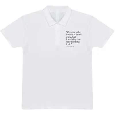 Buy Friendship Aristotle Quote Adult Polo Shirt / T-Shirt (PL014781) • 12.99£