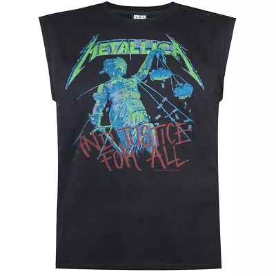 Buy Amplified Mens Justice For All Metallica Sleeveless T-Shirt NS5891 • 23.03£