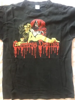 Buy 2008 Vintage Countess Dracula Hammer Horror 1972 Poster Shirt Ingrid Pitt Amicus • 50£