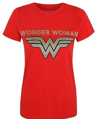 Buy Wonder Woman - Glitter Logo - Ladies Size  14 DC Comics T Shirts • 9.99£