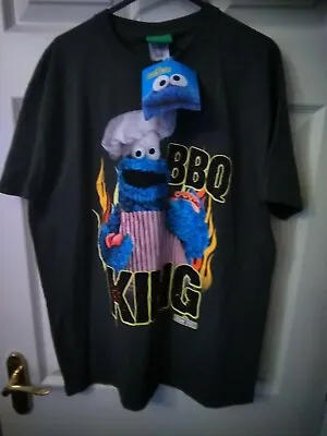 Buy NEW With Tag Cookie Monster BBQ King T Shirt Size Medium • 15£