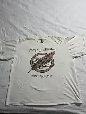 Buy Vintage Jimmy Page Robert Plant 1995 Tour T-shirt Zoso • 52.16£
