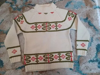 Buy Vintage Sweater Women's XS 17x24 Teens Sm/M Nordic Xmas Wool 1980s 80s • 24.07£